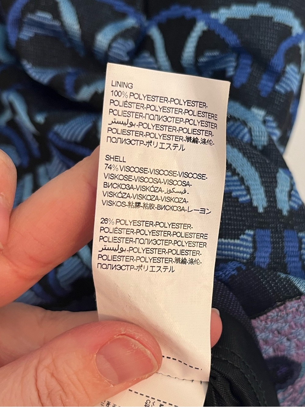 Desigual Blue Patterned Dress with Red Band and Embroidered Detailing - Picture 11 of 11